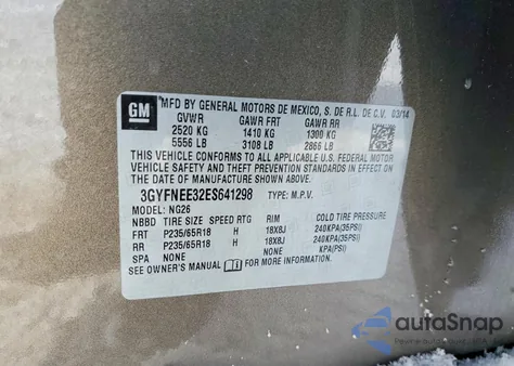 2014 Cadillac Srx Luxury Collection z USA, uszkodzony, nr VIN 3GYFNEE32ES641298